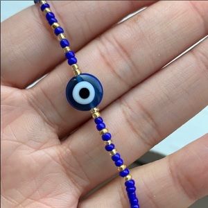 Host Pick!! Santorini Blue Evil Eye Beaded Anklet